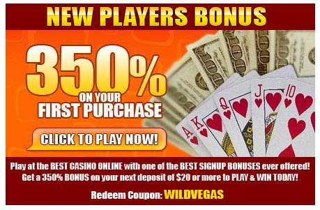 Wild Vegas - Signup Promotion (350% Bonus)